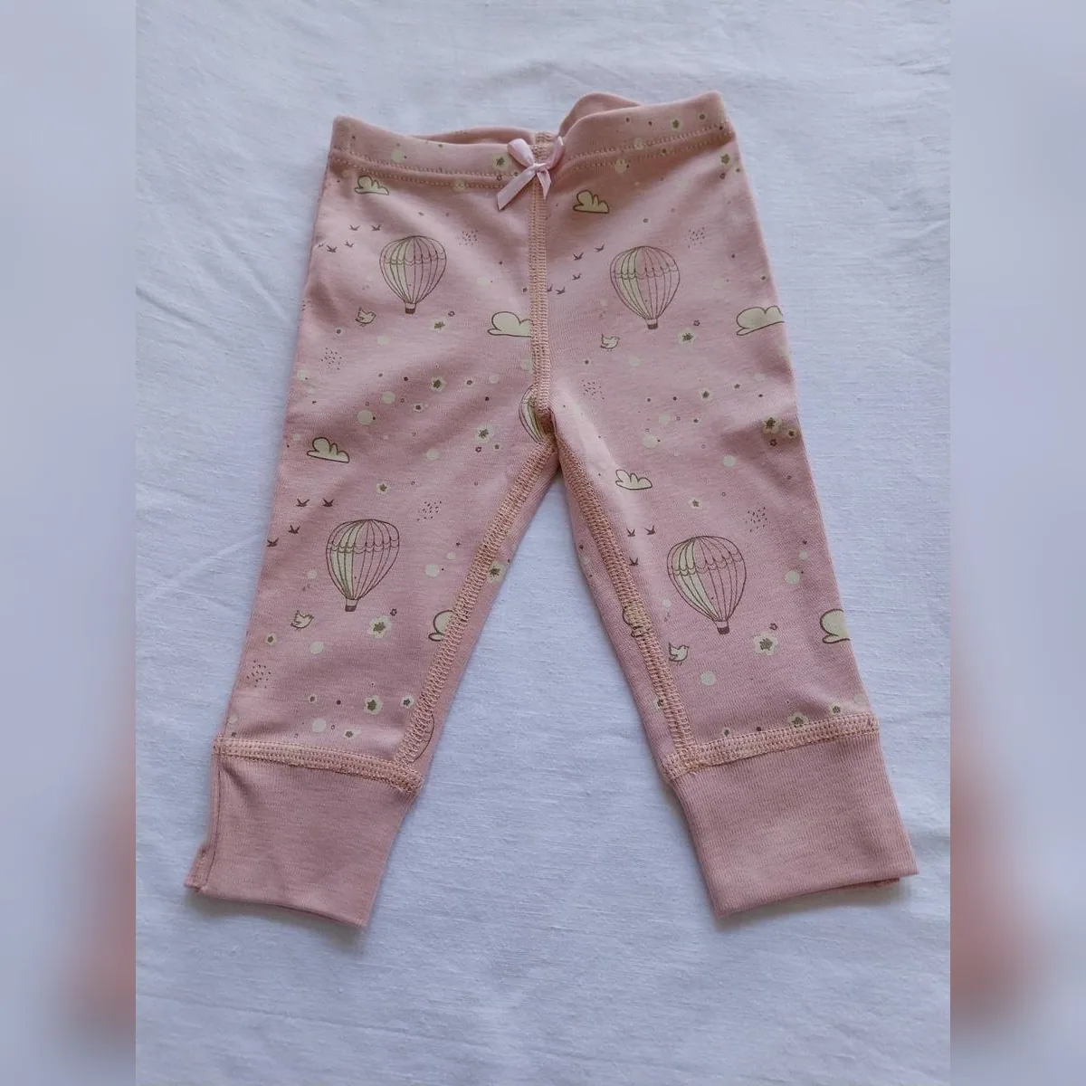 Pamučne pantalone sa manžetnom roze sa balonima