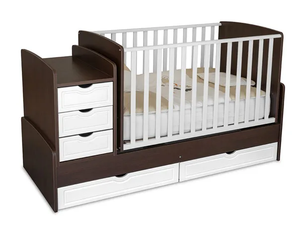 Krevetac za bebe "Bella", venge-belo – slika 1 od 3